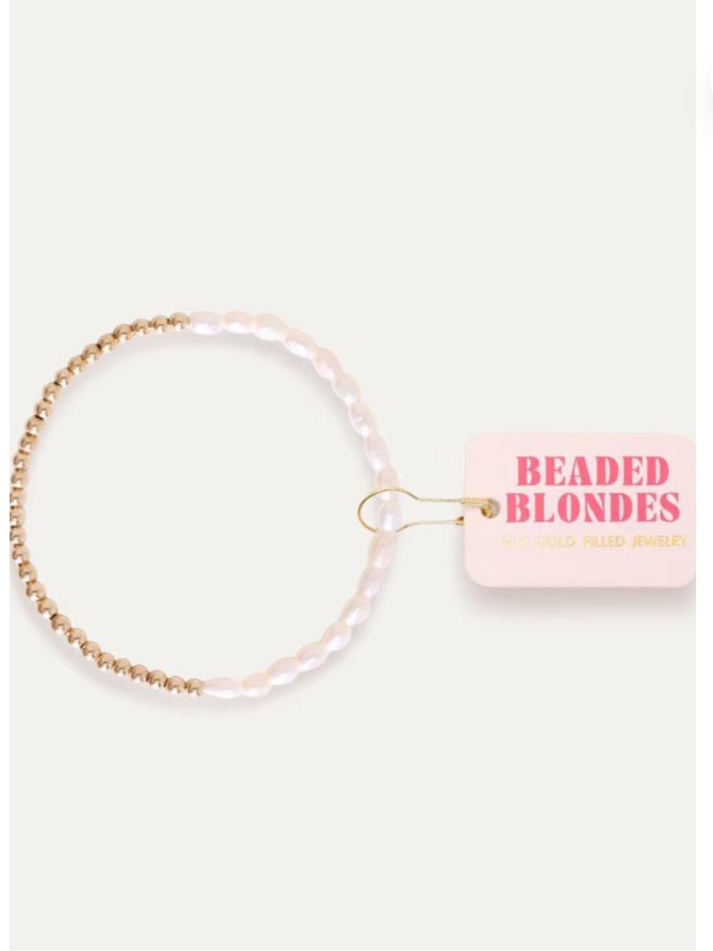 Hannah Pearl Stretch Bracelet in Gold
Beaded Blondes